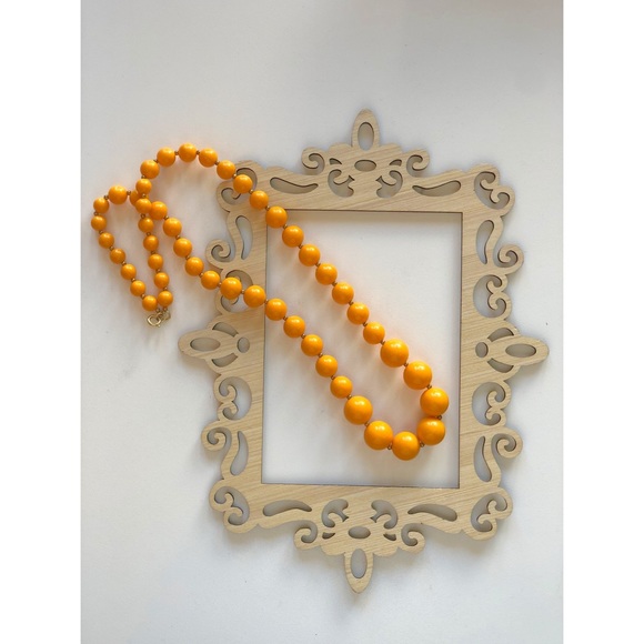 Vintage 70’s Style Orange Beaded Necklace - Picture 1 of 4